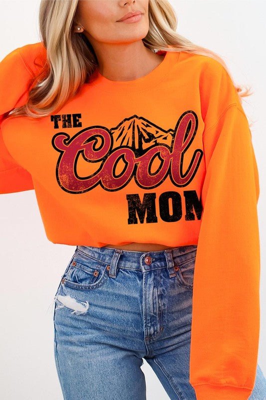 The Cool Mom Oversized Graphic Fleece Sweatshirts - Global Village Kailua Boutique