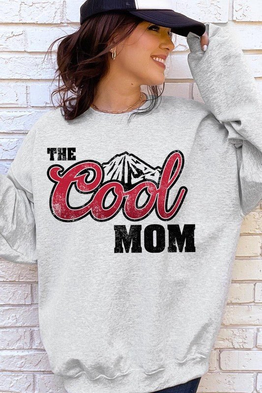 The Cool Mom Oversized Graphic Fleece Sweatshirts - Global Village Kailua Boutique