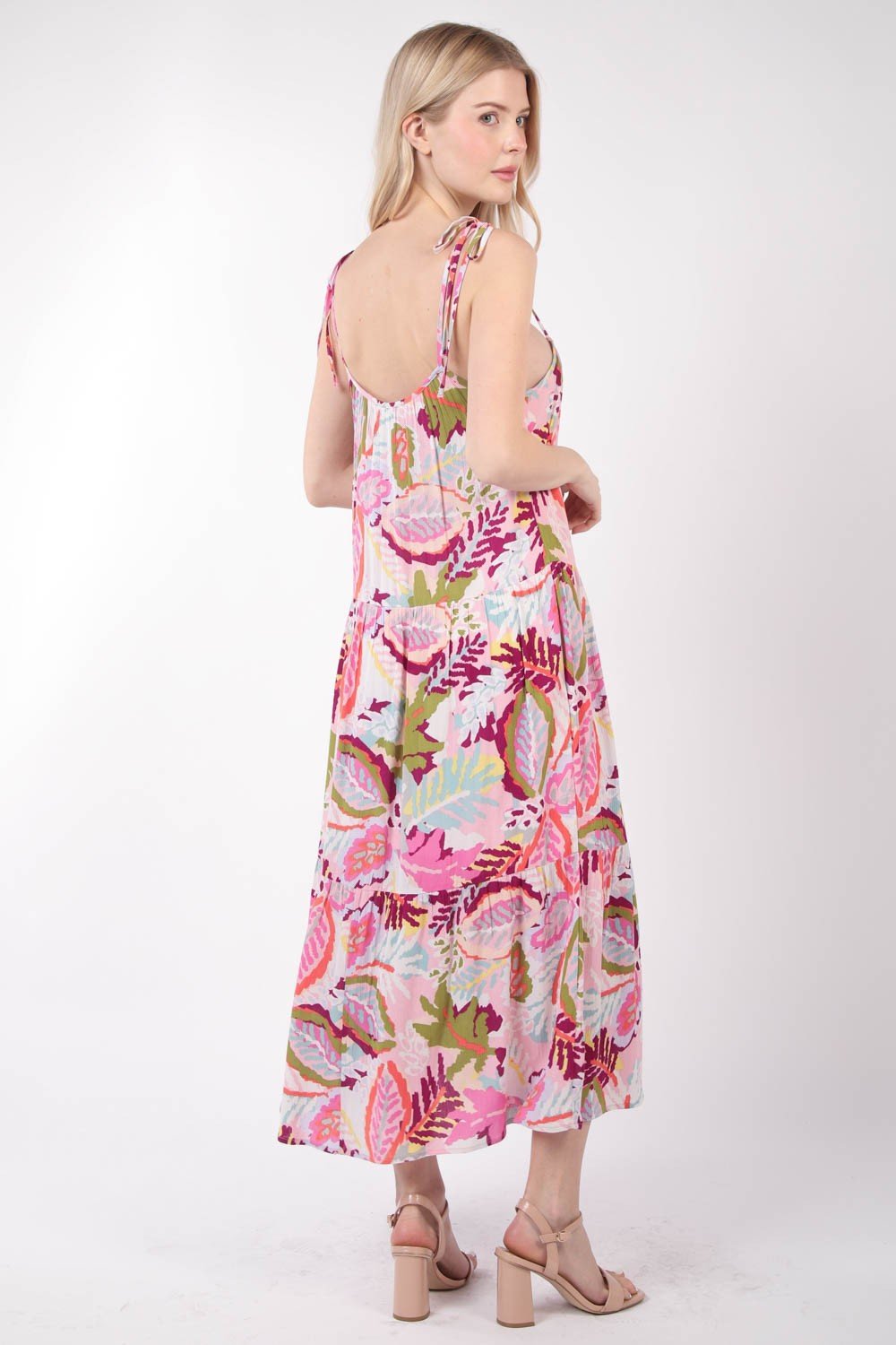 Tropical Printed Cami Midi Dress - Global Village Kailua Boutique