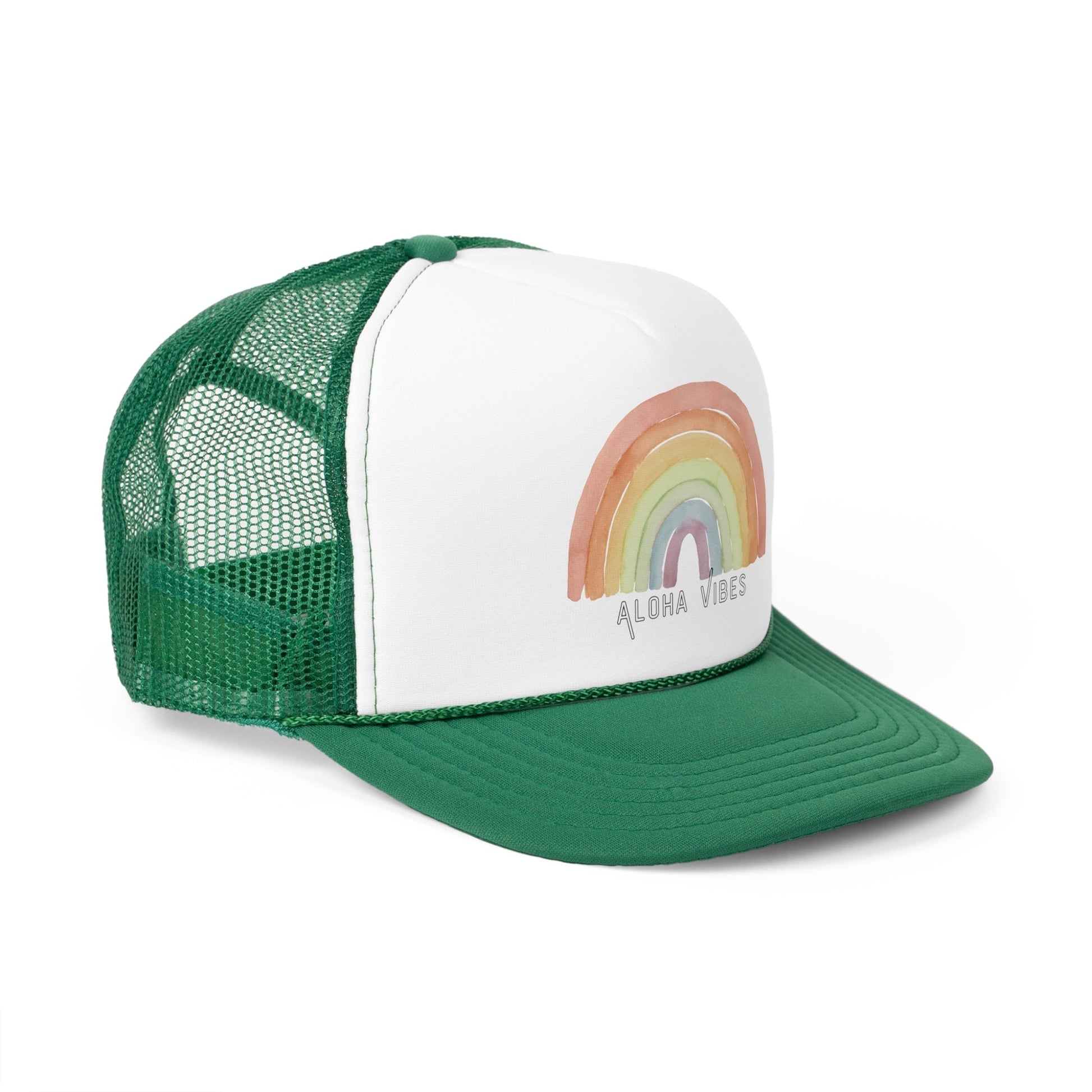 Trucker Cap Rainbow Aloha Vibes - Global Village Kailua Boutique