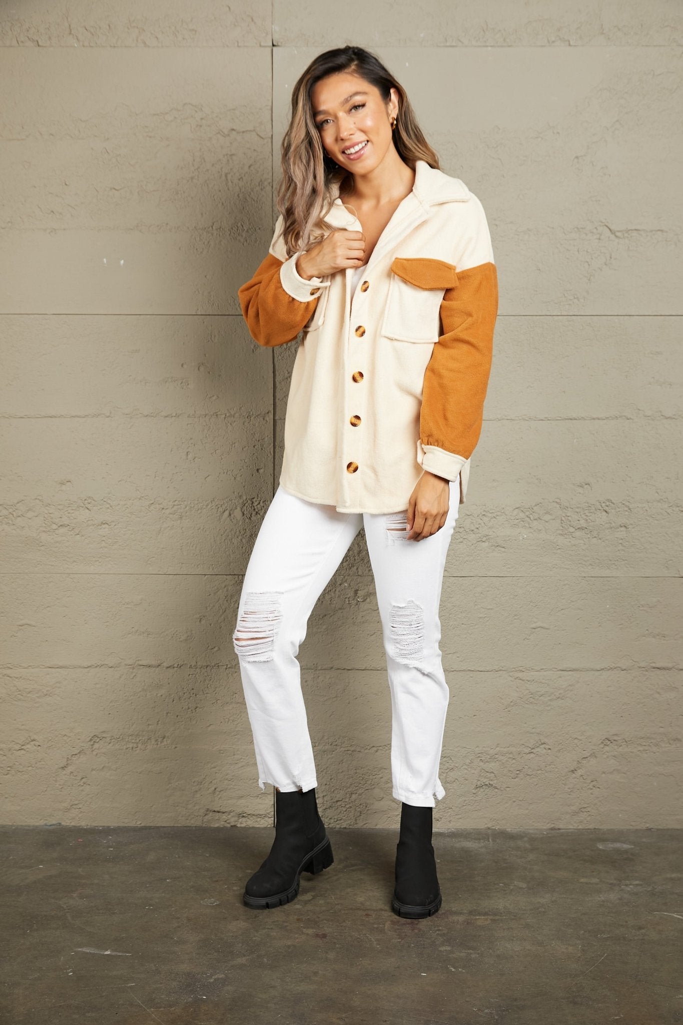 Two Tone Fleece Jacket - Global Village Kailua Boutique