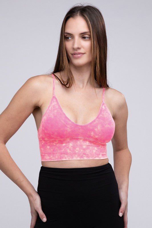 Washed Ribbed Bra Padded Tank Top - Global Village Kailua Boutique