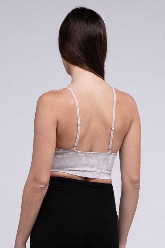 Washed Ribbed Bra Padded Tank Top - Global Village Kailua Boutique