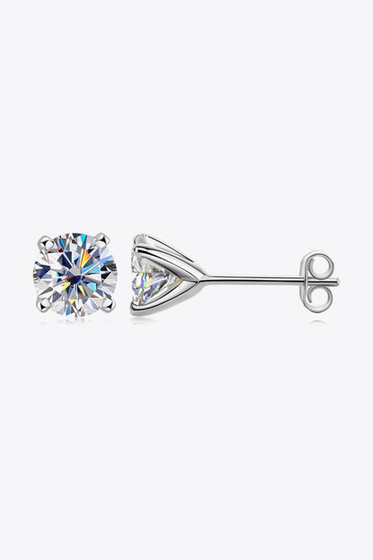 1 Carat Moissanite 4-Prong Stud Earrings - Global Village Kailua Boutique