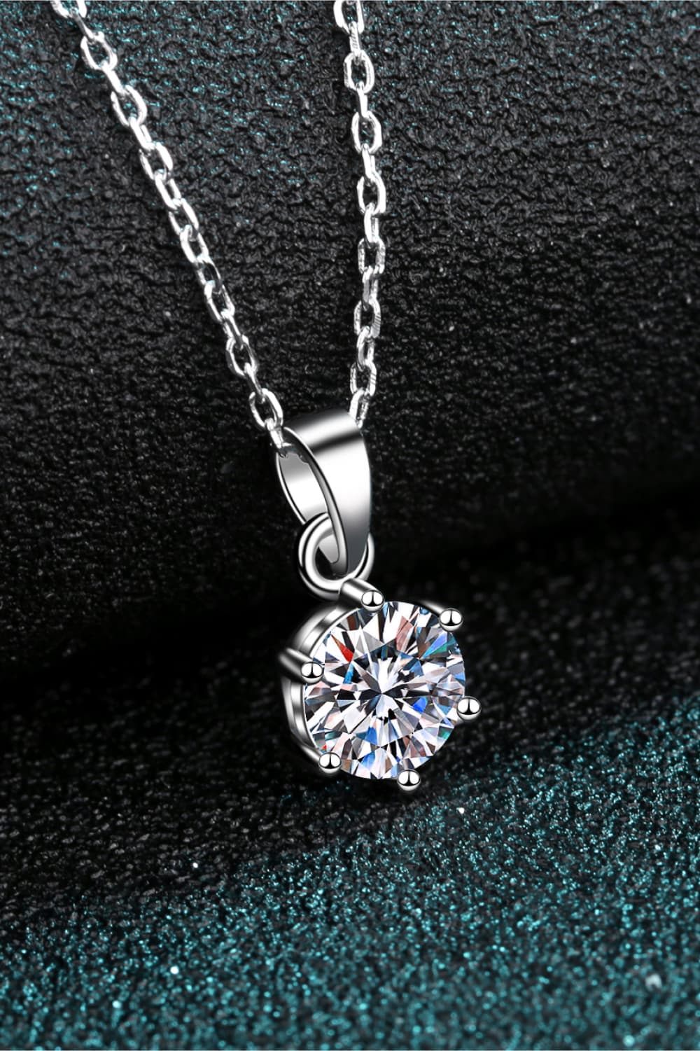 1 Carat Round Moissanite 925 Sterling Silver Necklace - Global Village Kailua Boutique