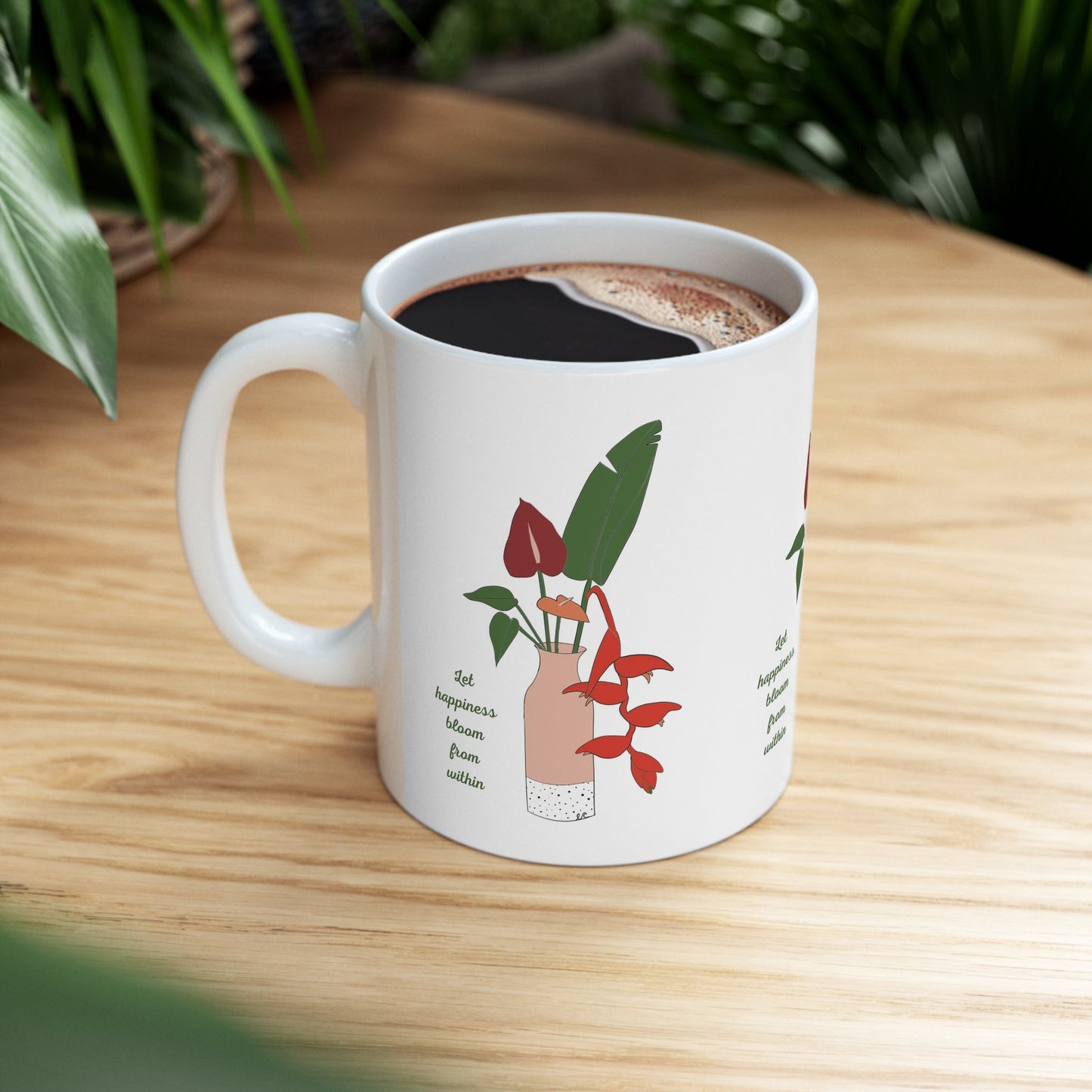 11oz Mug Anthurium Bouquet - Global Village Kailua Boutique