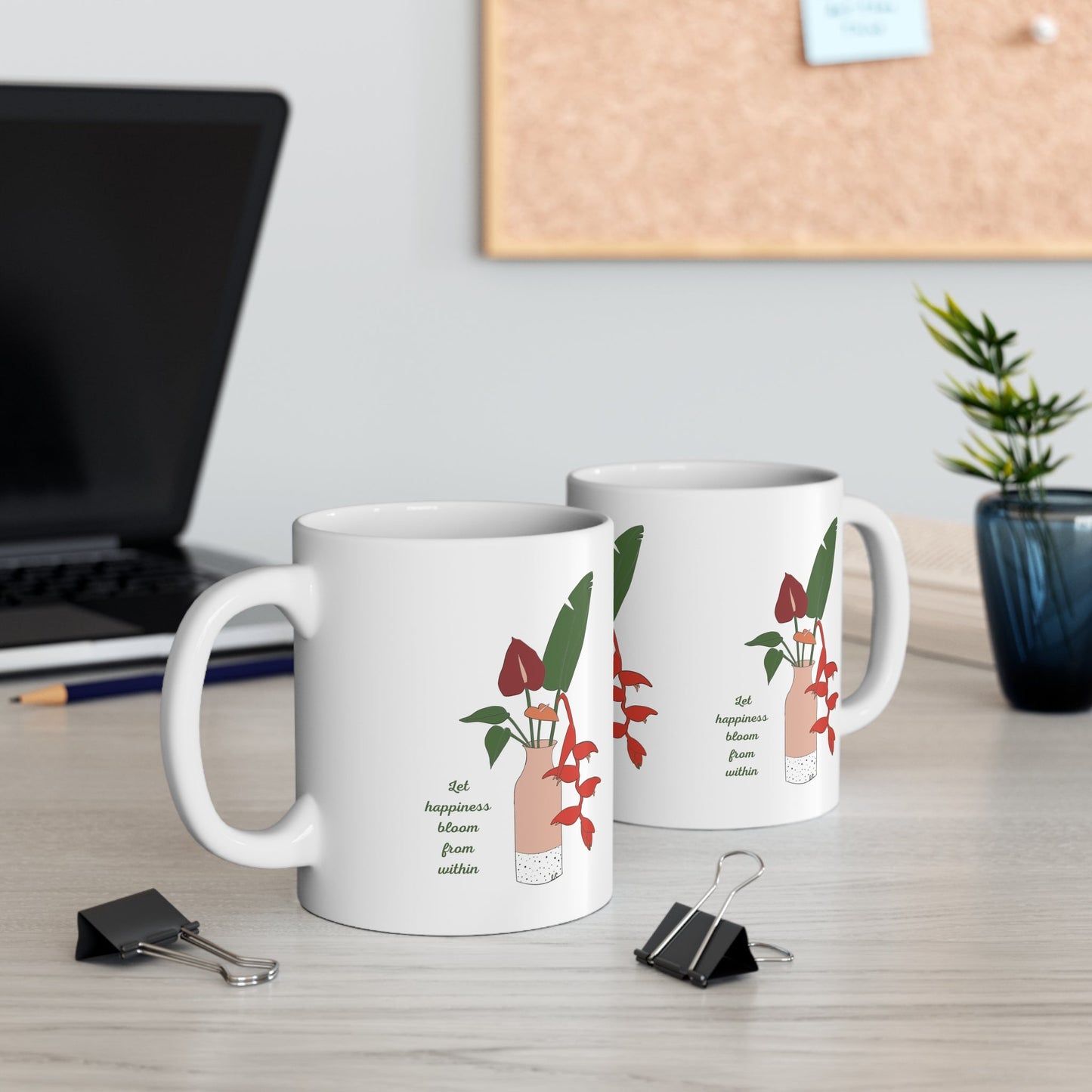 11oz Mug Anthurium Bouquet - Global Village Kailua Boutique