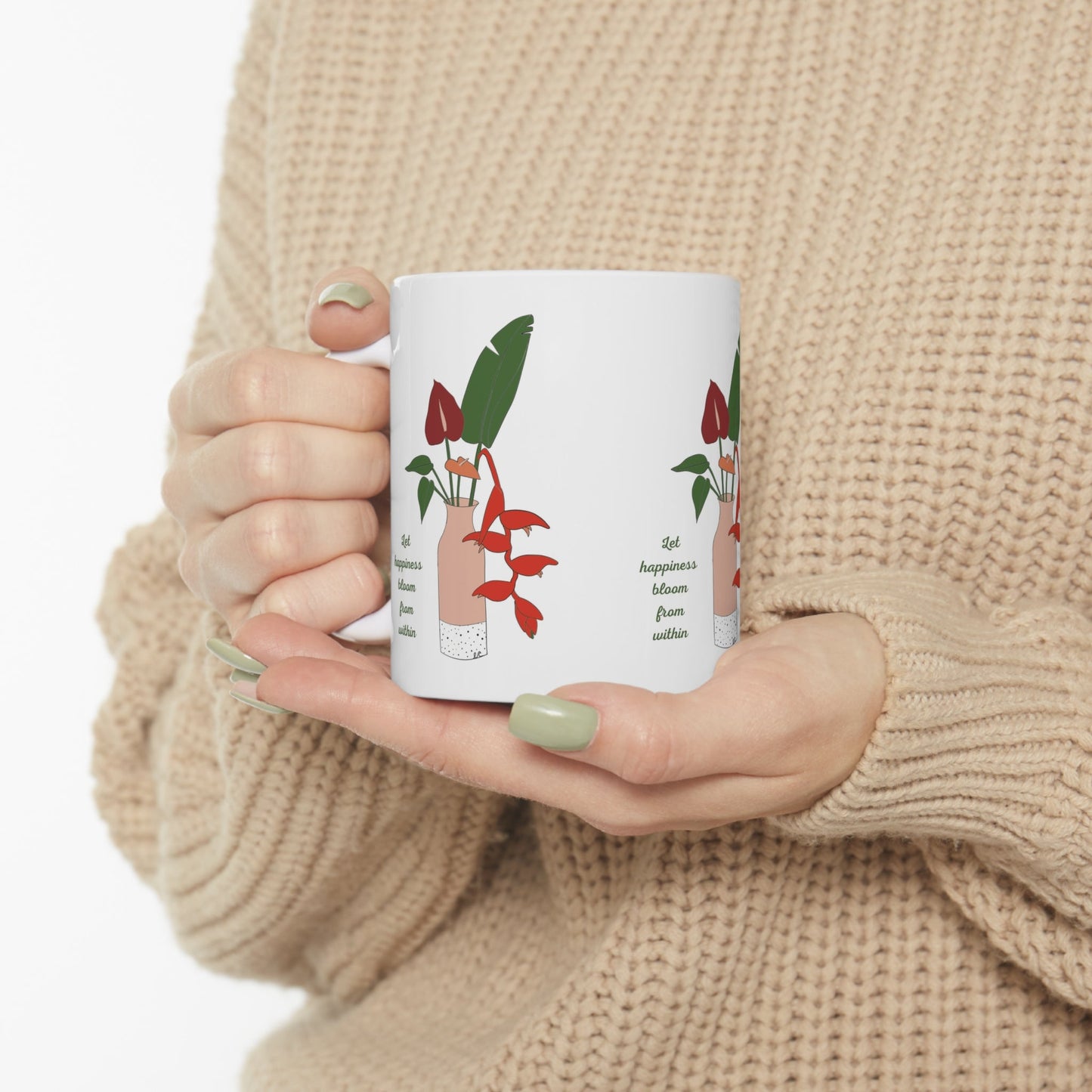 11oz Mug Anthurium Bouquet - Global Village Kailua Boutique