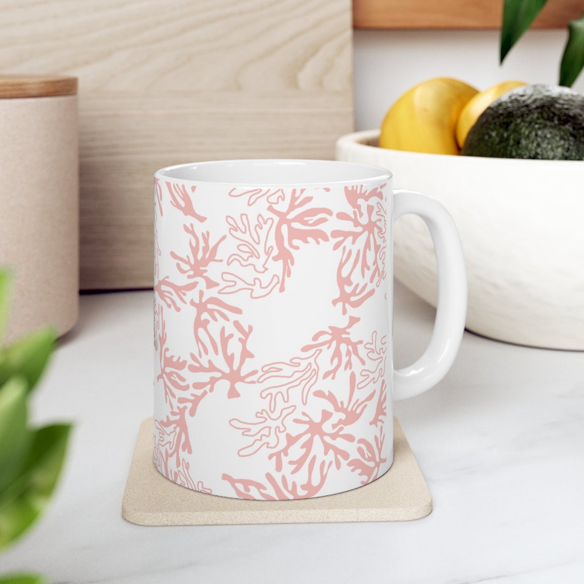 11oz Mug Coral Pink Global Village Kailua Boutique