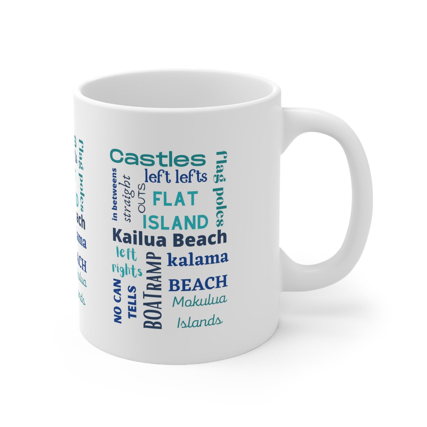 11oz Mug Kailua Side Surf Breaks & Beaches - Global Village Kailua Boutique