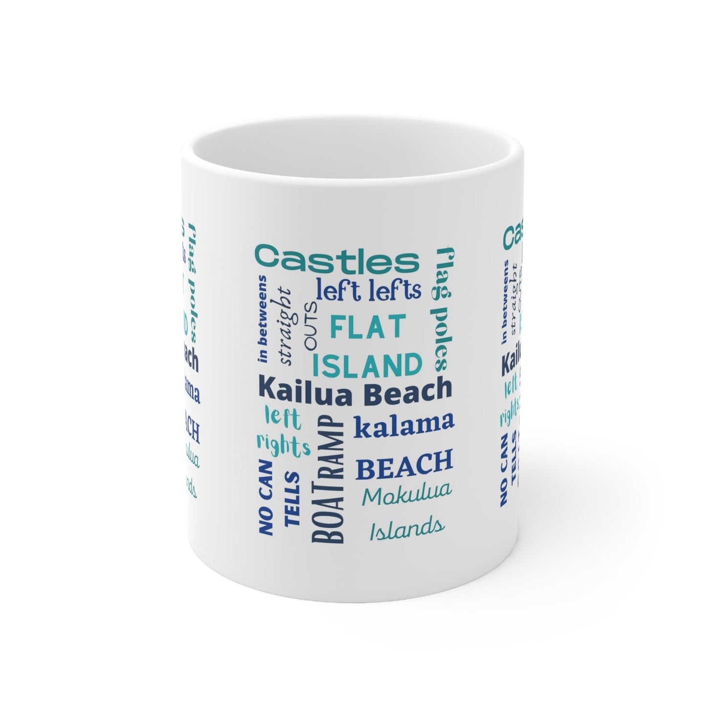 11oz Mug Kailua Side Surf Breaks & Beaches - Global Village Kailua Boutique