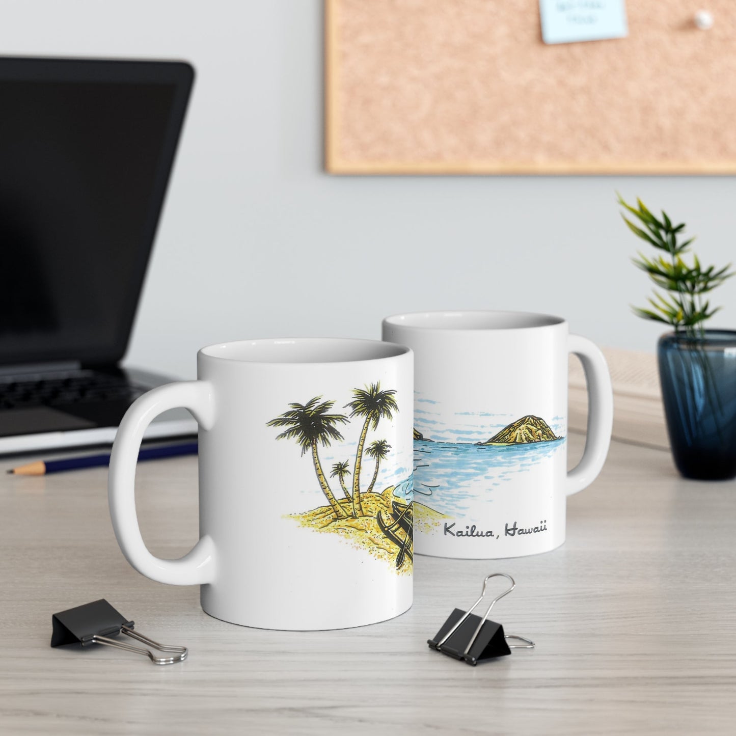 11oz Mug Kaʻōhao Sketch - Global Village Kailua Boutique