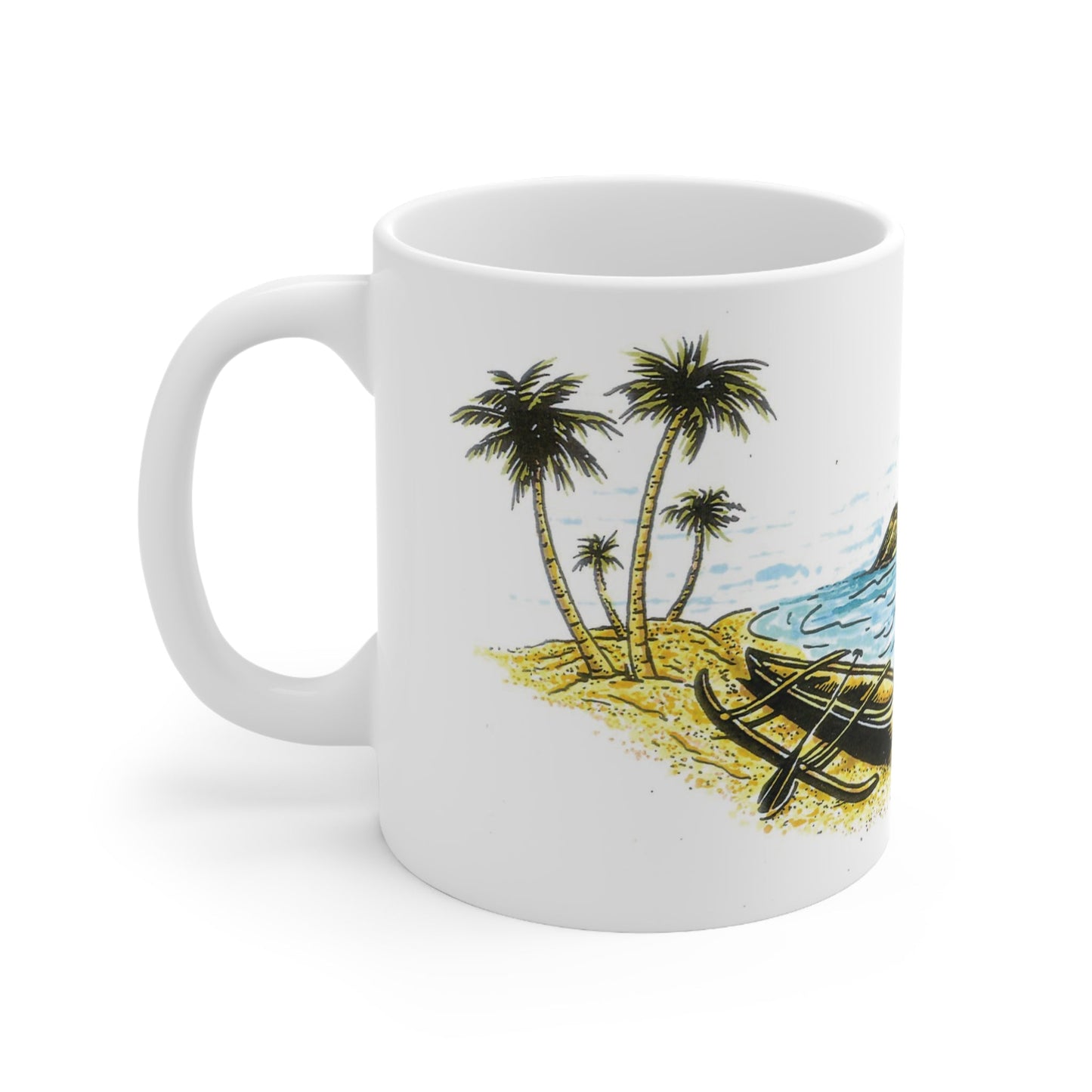 11oz Mug Kaʻōhao Sketch - Global Village Kailua Boutique