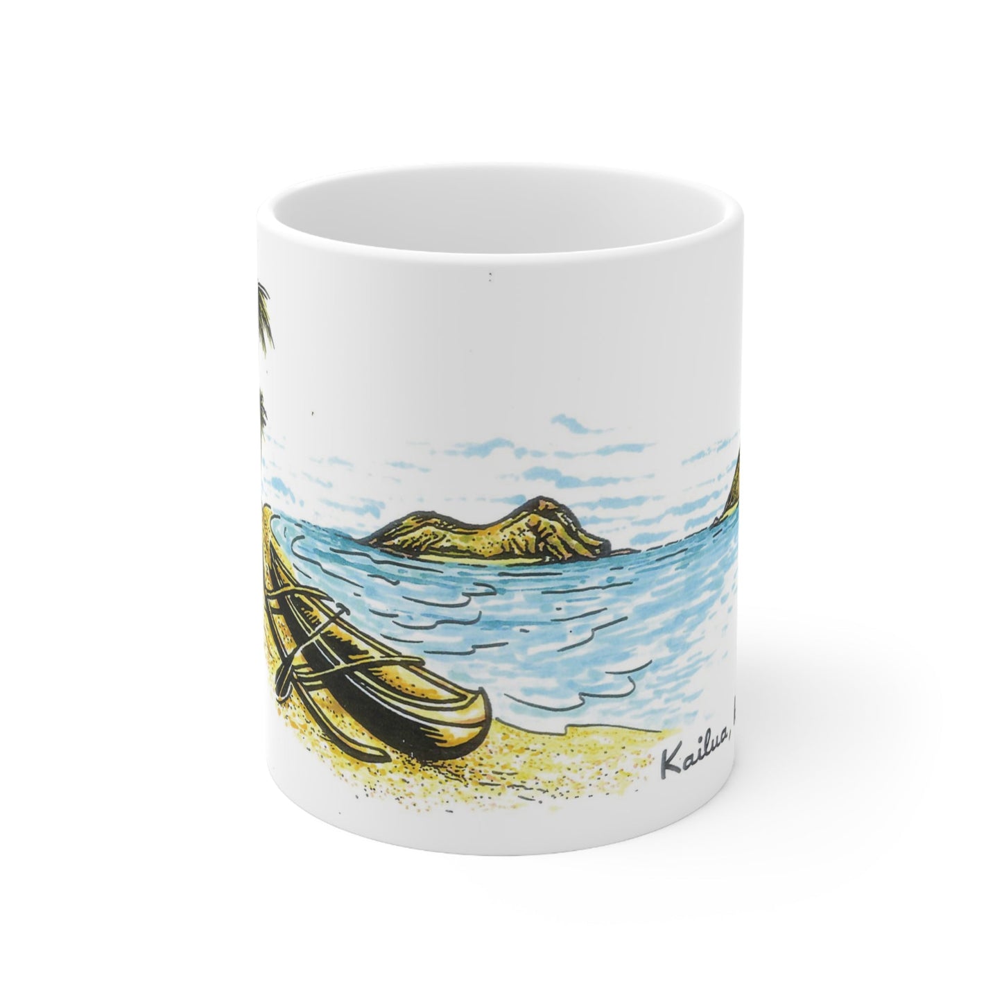 11oz Mug Kaʻōhao Sketch - Global Village Kailua Boutique