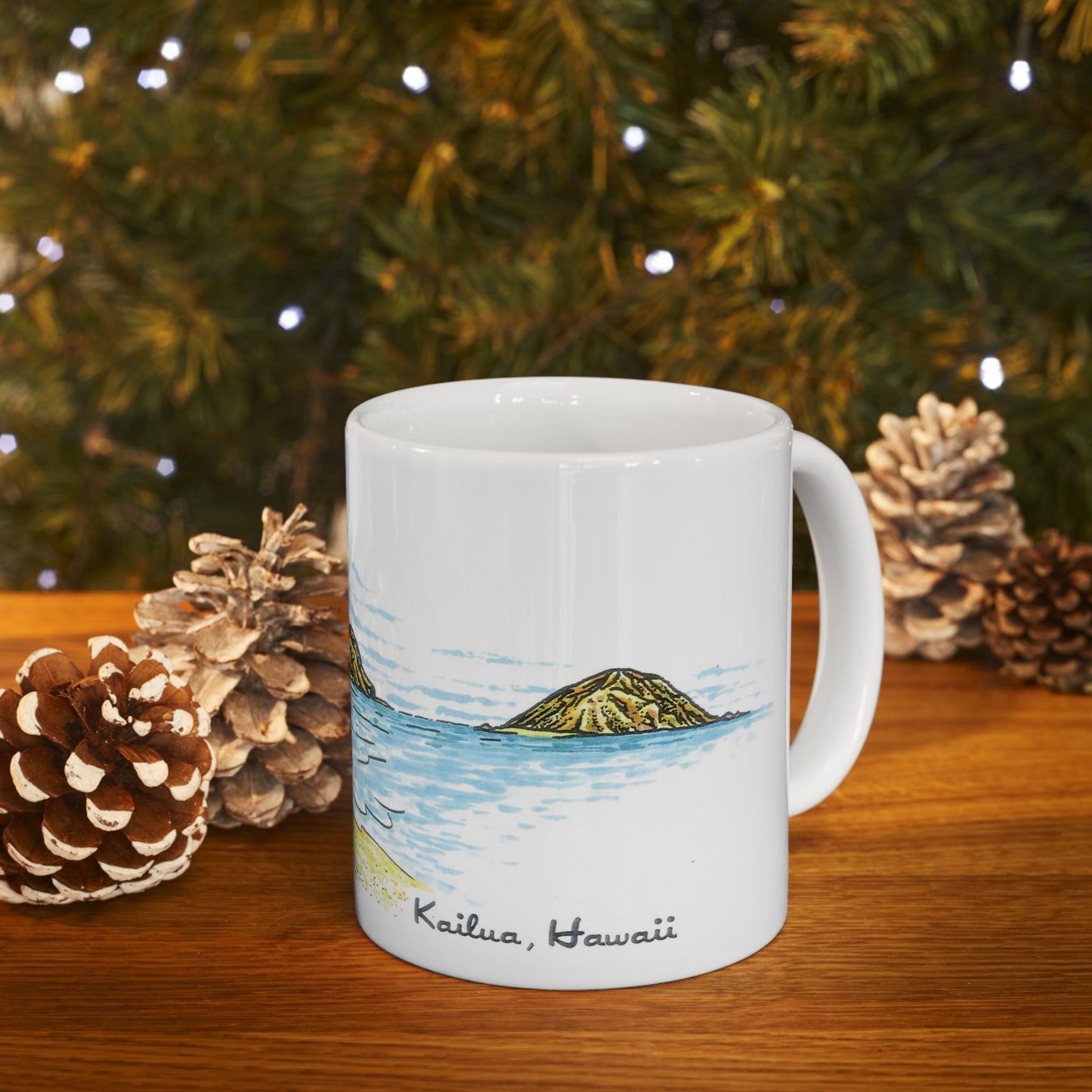 11oz Mug Kaʻōhao Sketch - Global Village Kailua Boutique