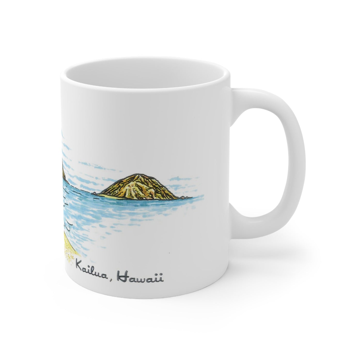 11oz Mug Kaʻōhao Sketch - Global Village Kailua Boutique