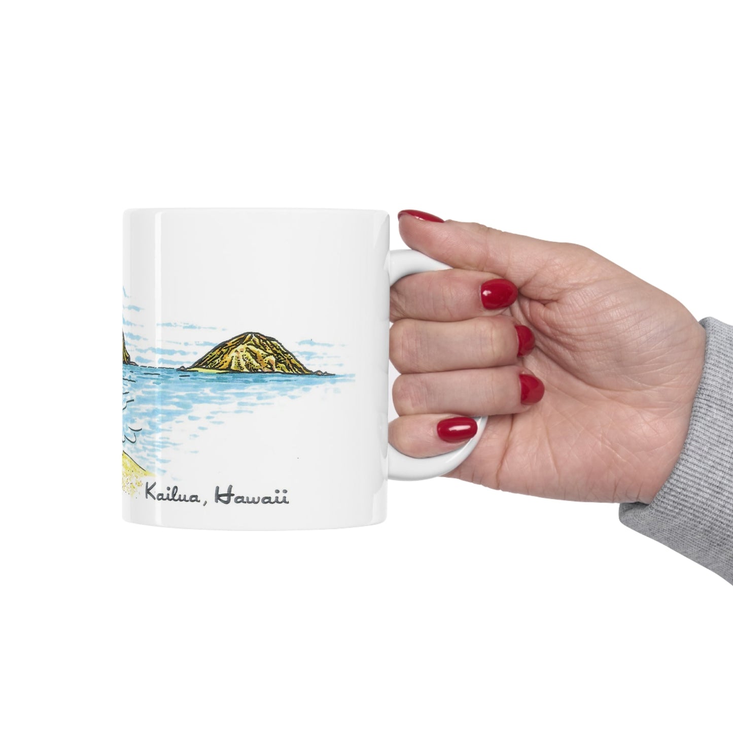 11oz Mug Kaʻōhao Sketch - Global Village Kailua Boutique