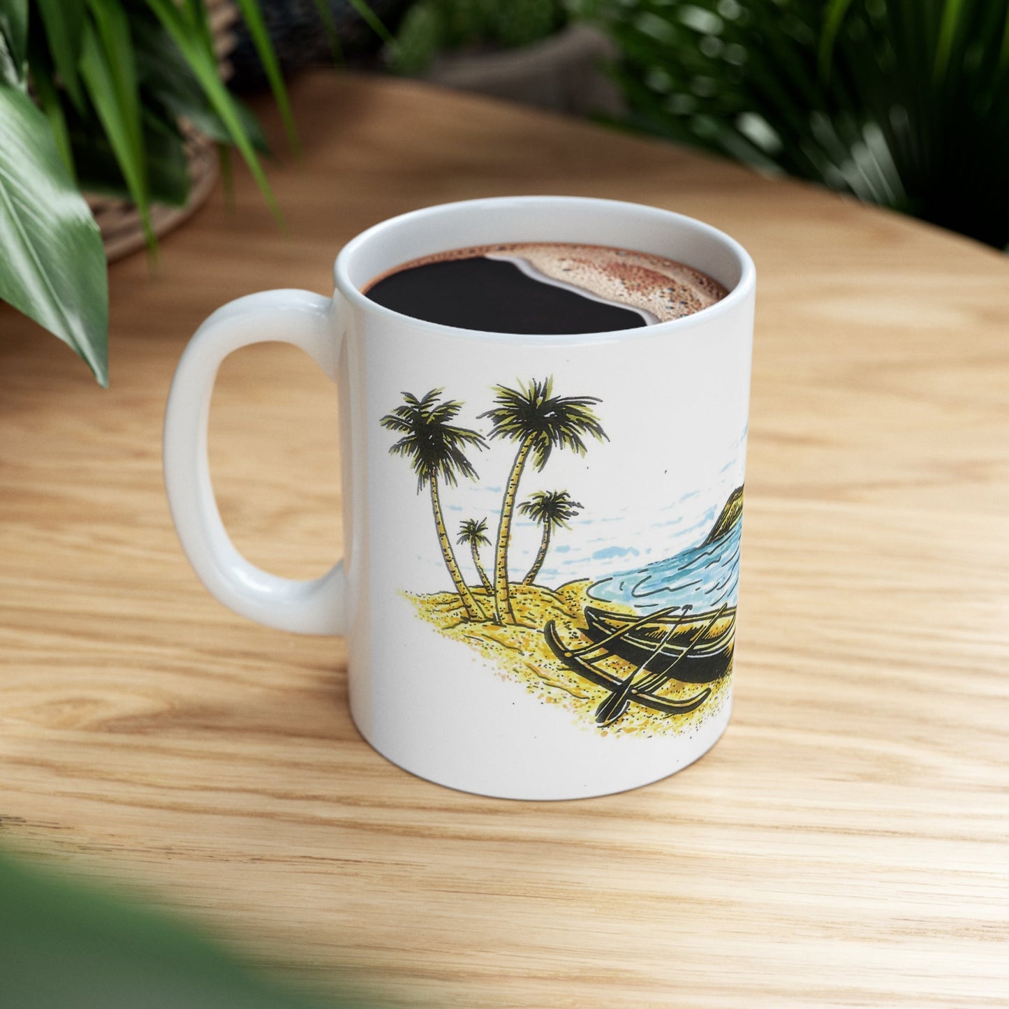 11oz Mug Kaʻōhao Sketch - Global Village Kailua Boutique