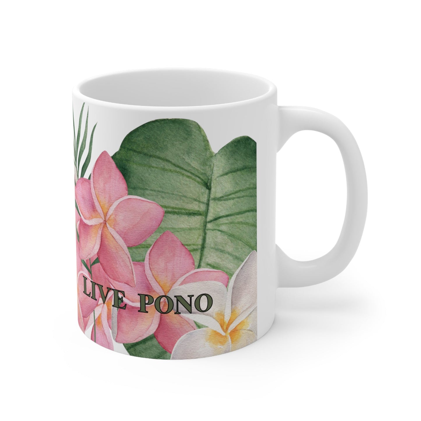 11oz Mug Watercolor Floral - Global Village Kailua Boutique