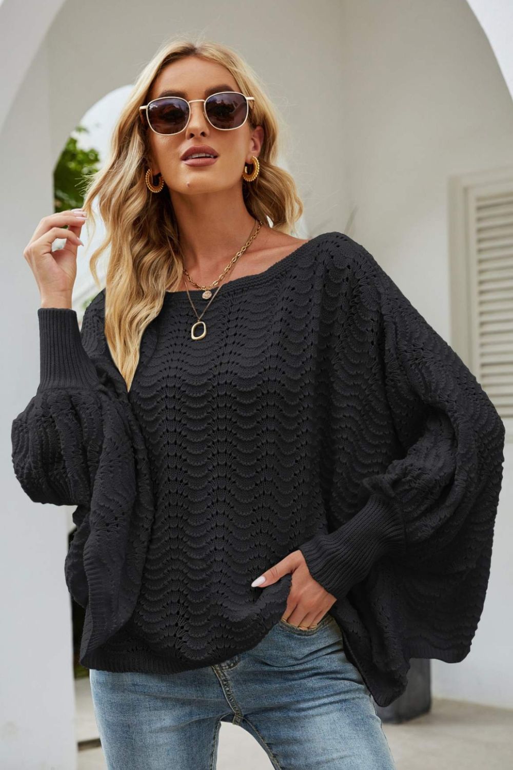 Plus size clearance dolman sleeve sweater