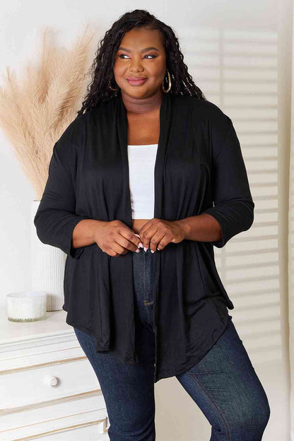 Black Open Front Cardigan