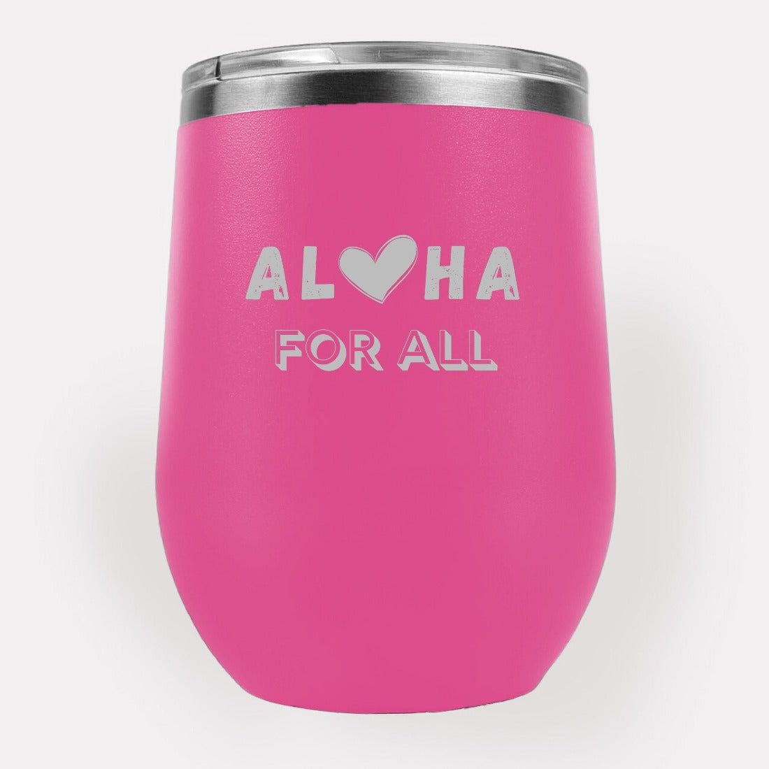 Aloha For All Heart 12oz Etched Tumbler Global Village Kailua Boutique