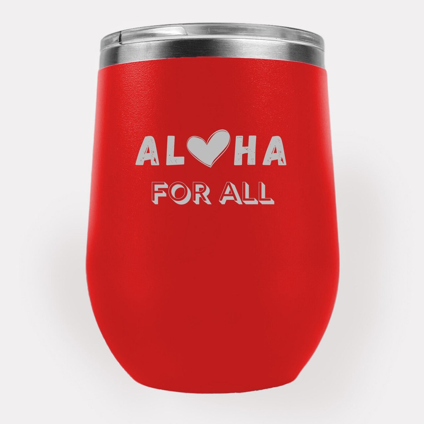 Aloha For All Heart 12oz Etched Tumbler Global Village Kailua Boutique