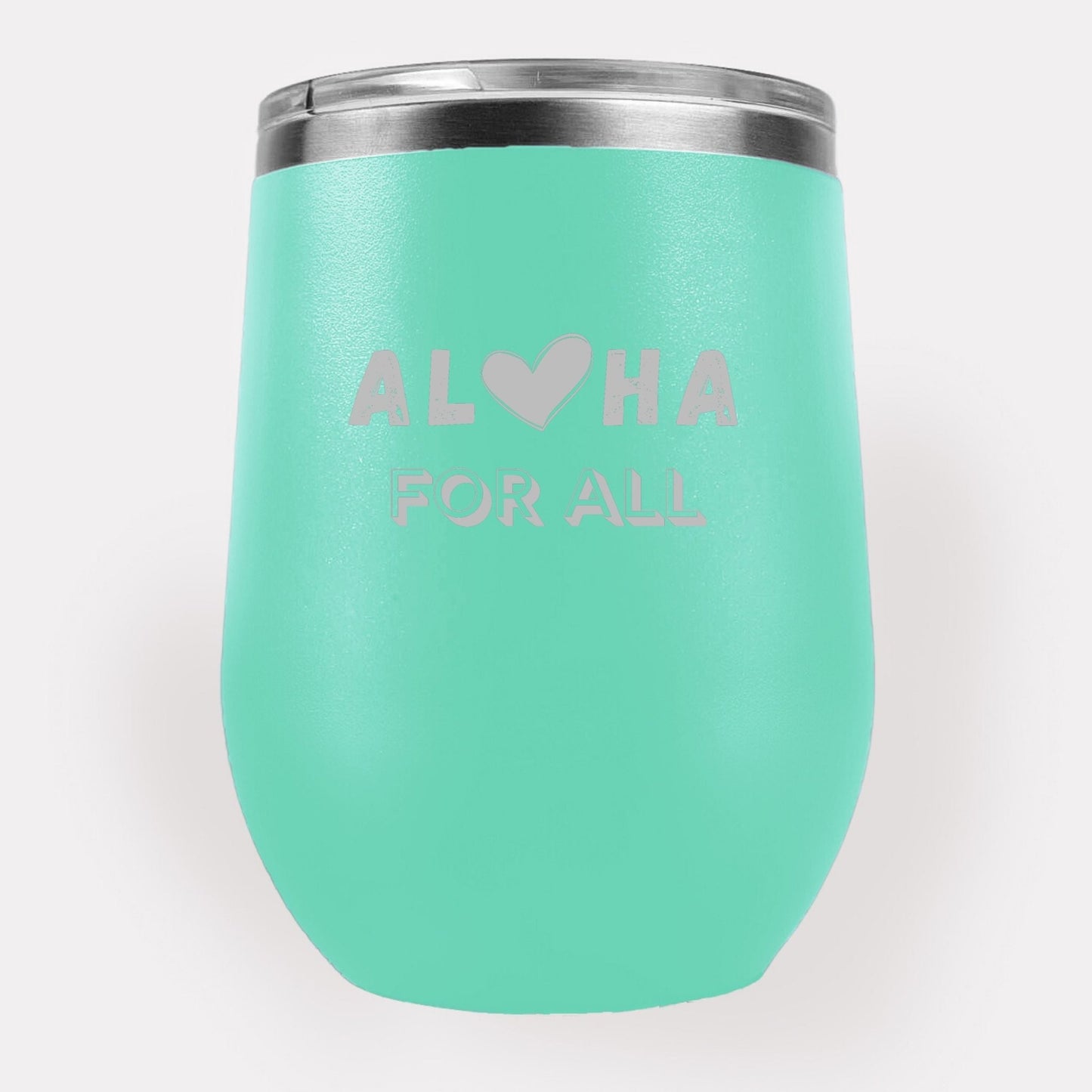 Aloha For All Heart 12oz Etched Tumbler Global Village Kailua Boutique