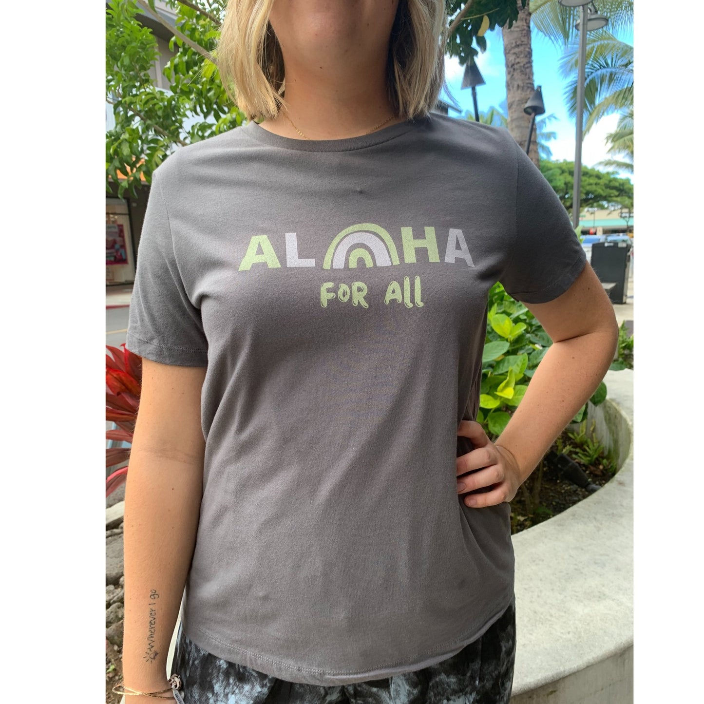 Aloha For All Womenʻs Tee Global Village Kailua Boutique