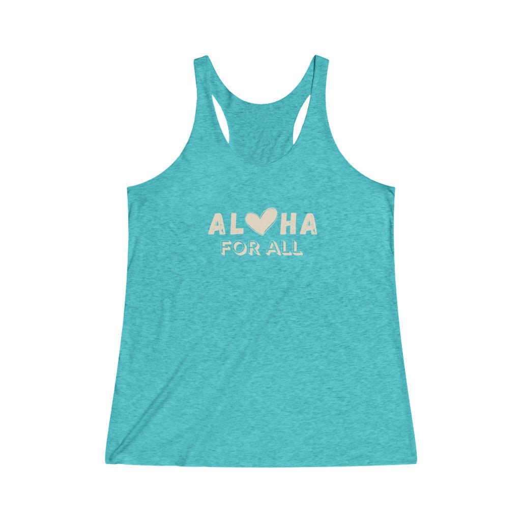 Aloha For All Women's Triblend Racerback Tank Global Village Kailua Boutique