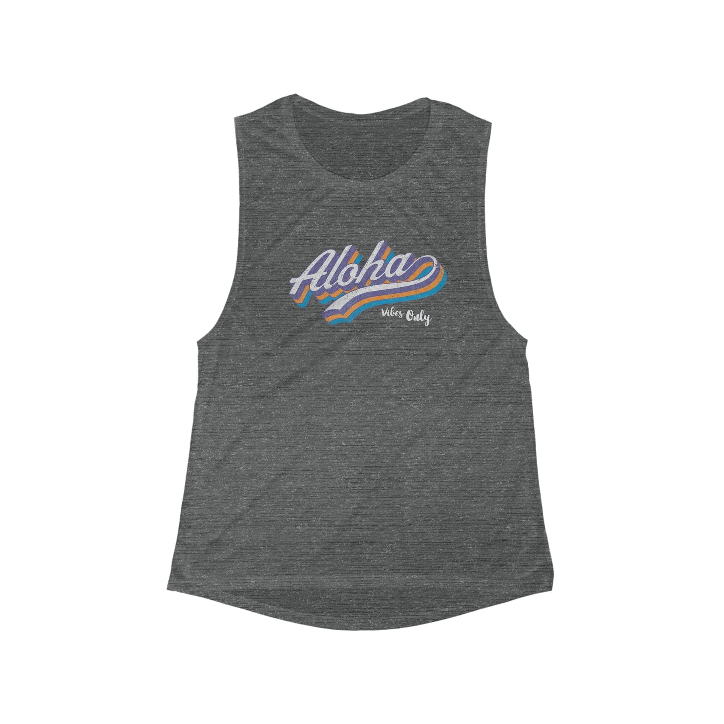Aloha Vibes Only Women's Flowy Scoop Muscle Tank - Global Village Kailua Boutique