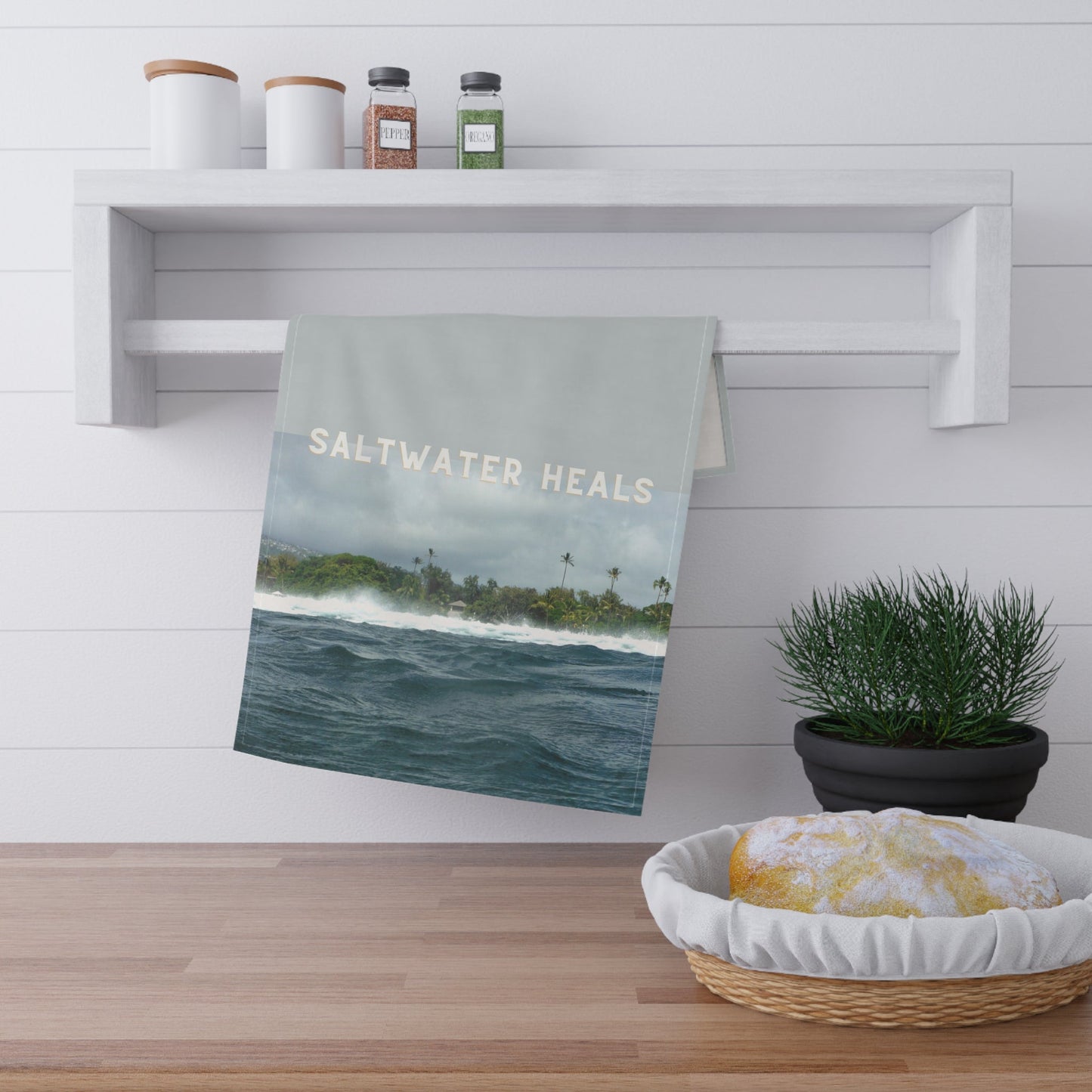 Bath Hand Towel Saltwater Heals - Global Village Kailua Boutique