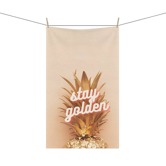 Bath Hand Towel Stay Golden Pineapple - Global Village Kailua Boutique
