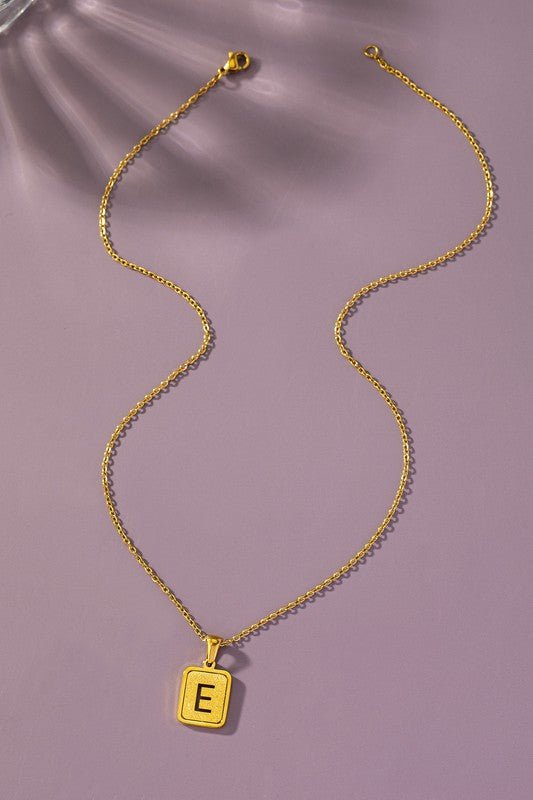 Brass Diamond Dust Cut Out Initial Necklace - Global Village Kailua Boutique