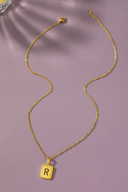 Brass Diamond Dust Cut Out Initial Necklace - Global Village Kailua Boutique