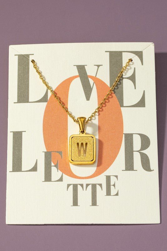 Brass Diamond Dust Cut Out Initial Necklace - Global Village Kailua Boutique