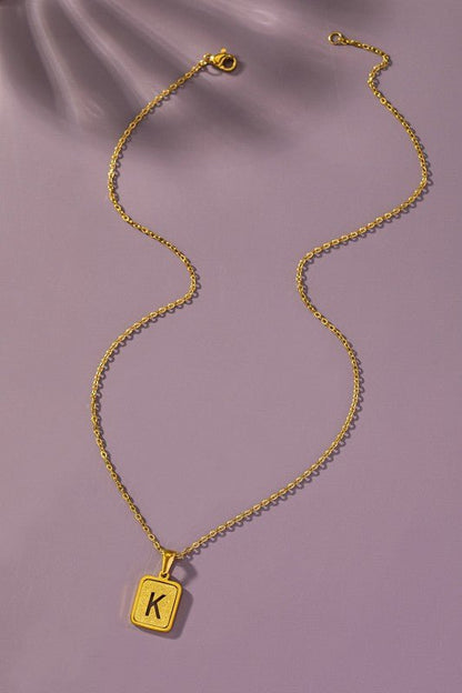 Brass Diamond Dust Cut Out Initial Necklace - Global Village Kailua Boutique