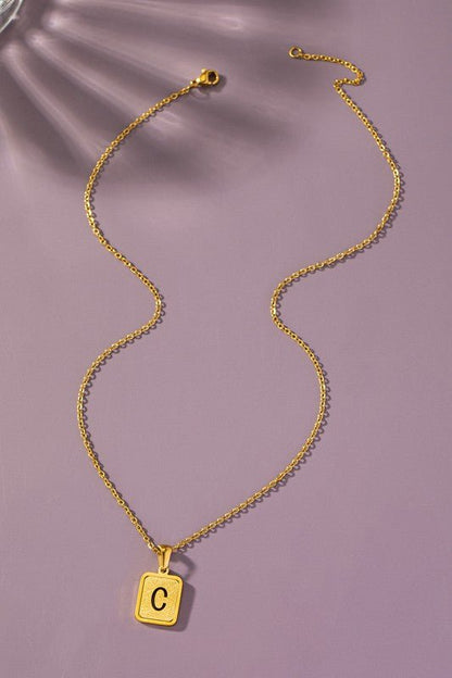 Brass Diamond Dust Cut Out Initial Necklace - Global Village Kailua Boutique