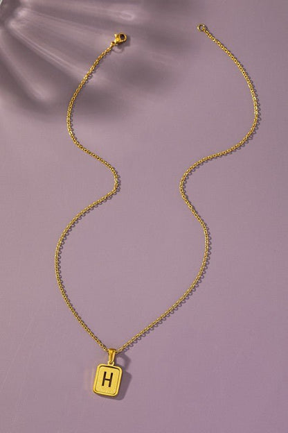 Brass Diamond Dust Cut Out Initial Necklace - Global Village Kailua Boutique