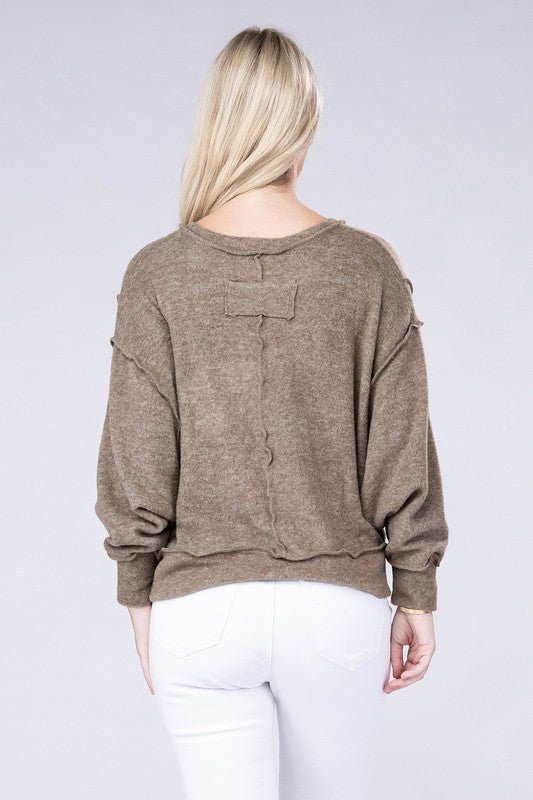 Brushed Melange Hacci Oversized Sweater - Global Village Kailua Boutique