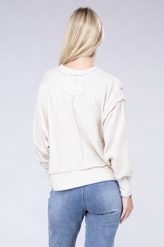 Brushed Melange Hacci Oversized Sweater - Global Village Kailua Boutique