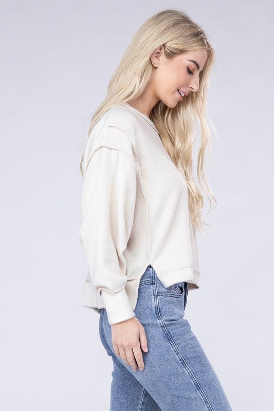 Brushed Melange Hacci Oversized Sweater - Global Village Kailua Boutique