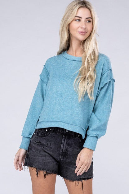 Brushed Melange Hacci Oversized Sweater - Global Village Kailua Boutique