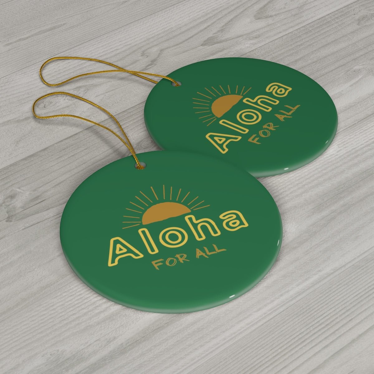 Ceramic Ornament Aloha for All Sun - Global Village Kailua Boutique