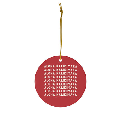 Ceramic Ornament Aloha Kalikimaka All the Way - Global Village Kailua Boutique