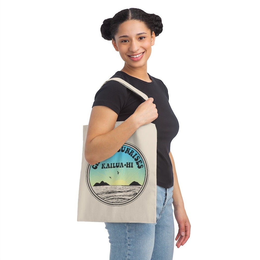 Chasin' Sunrises Cotton Tote Bag Global Village Kailua Boutique