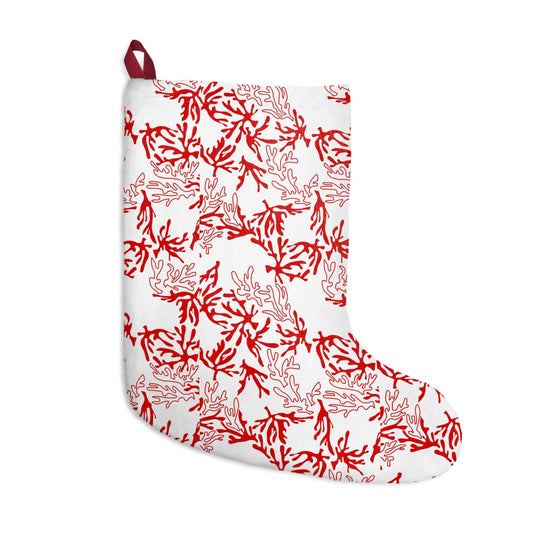 Coral Red Christmas Stockings - Global Village Kailua Boutique