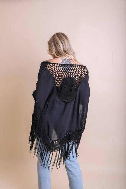 Crochet Medallion Tassel Cardigan - Global Village Kailua Boutique