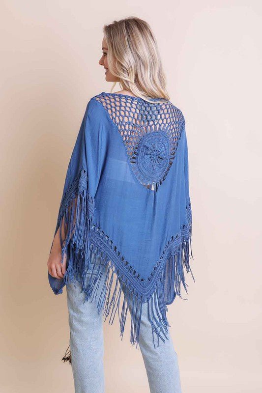 Crochet Medallion Tassel Cardigan - Global Village Kailua Boutique