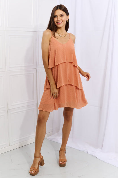 Culture Code By The River Full Size Cascade Ruffle Style Cami Dress in Sherbet - Global Village Kailua Boutique